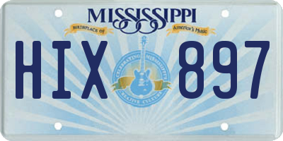 MS license plate HIX897