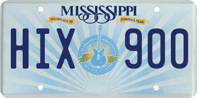 MS license plate HIX900