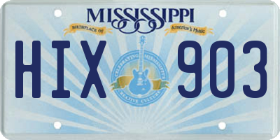 MS license plate HIX903