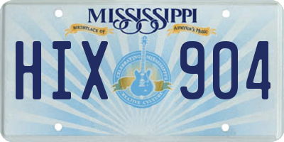 MS license plate HIX904