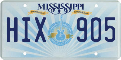MS license plate HIX905