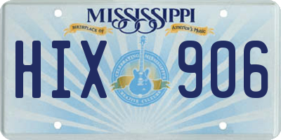 MS license plate HIX906
