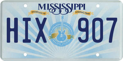 MS license plate HIX907