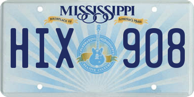 MS license plate HIX908