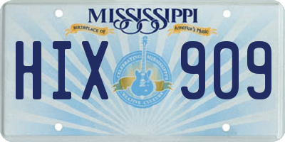 MS license plate HIX909