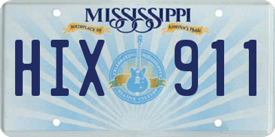 MS license plate HIX911