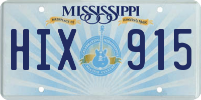 MS license plate HIX915