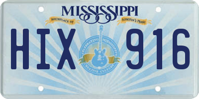 MS license plate HIX916
