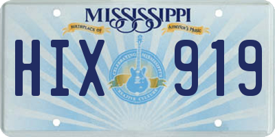 MS license plate HIX919