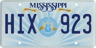 MS license plate HIX923
