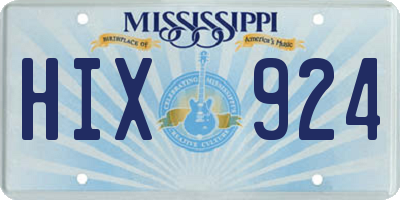 MS license plate HIX924