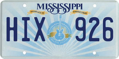 MS license plate HIX926