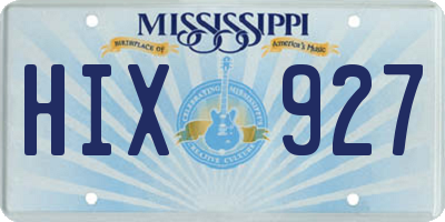 MS license plate HIX927