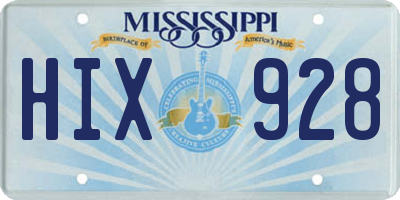 MS license plate HIX928