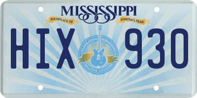 MS license plate HIX930