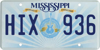 MS license plate HIX936