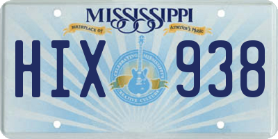 MS license plate HIX938