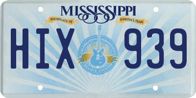 MS license plate HIX939