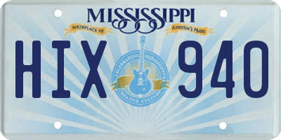 MS license plate HIX940