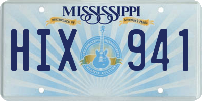 MS license plate HIX941