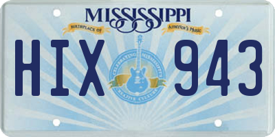 MS license plate HIX943