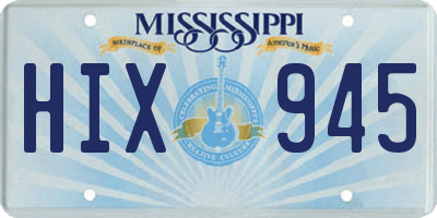 MS license plate HIX945