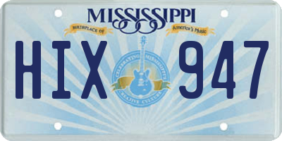 MS license plate HIX947
