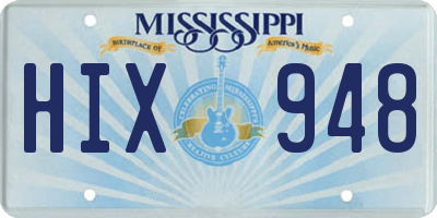 MS license plate HIX948