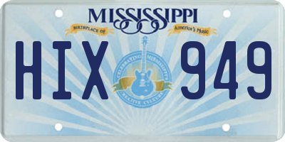 MS license plate HIX949