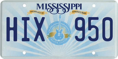 MS license plate HIX950