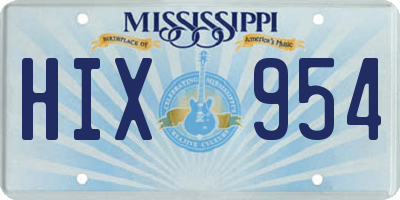 MS license plate HIX954