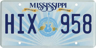 MS license plate HIX958