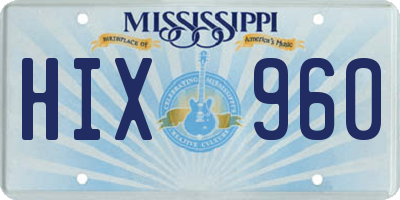 MS license plate HIX960