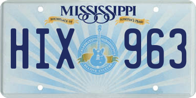 MS license plate HIX963