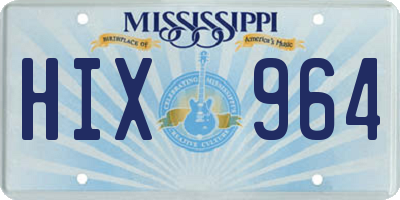 MS license plate HIX964