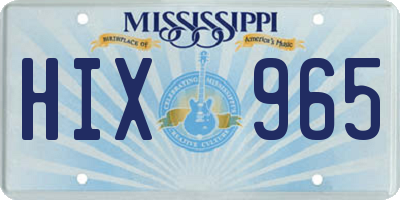 MS license plate HIX965