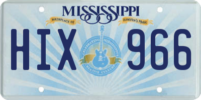 MS license plate HIX966