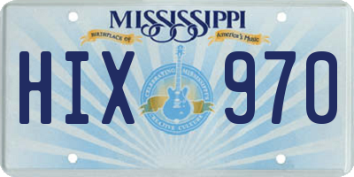 MS license plate HIX970