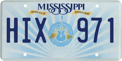 MS license plate HIX971