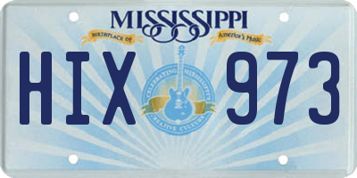 MS license plate HIX973