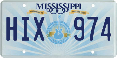 MS license plate HIX974