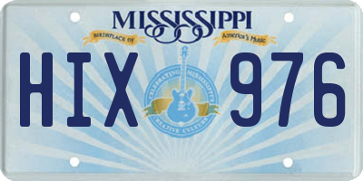 MS license plate HIX976