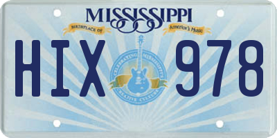 MS license plate HIX978
