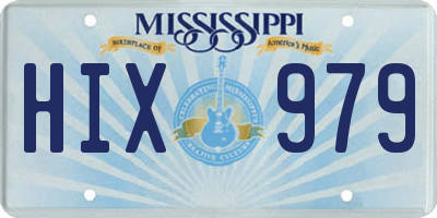 MS license plate HIX979