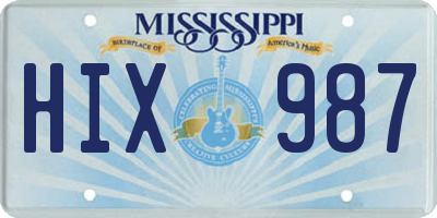 MS license plate HIX987