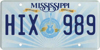MS license plate HIX989