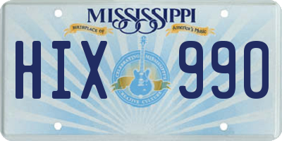 MS license plate HIX990