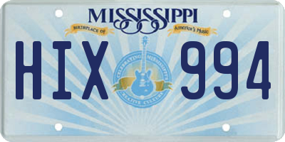 MS license plate HIX994