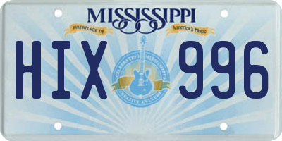 MS license plate HIX996