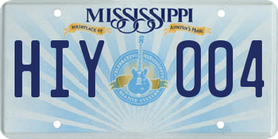 MS license plate HIY004